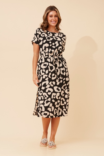 KIMBER ANIMAL PRINT MIDI DRESS