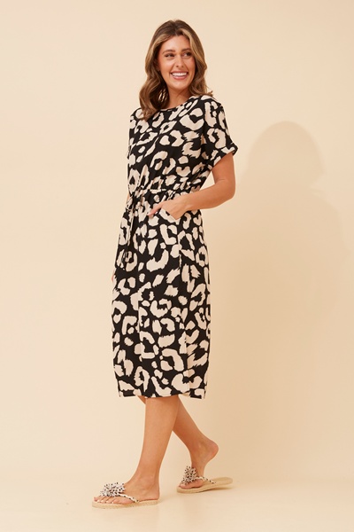 KIMBER ANIMAL PRINT MIDI DRESS