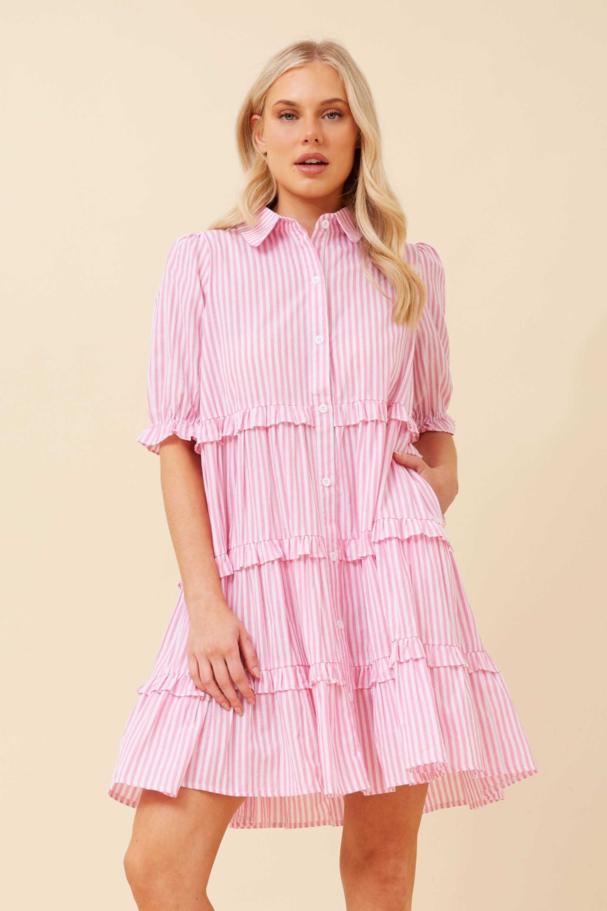 KIMBERLY STRIPE PRINT DRESS