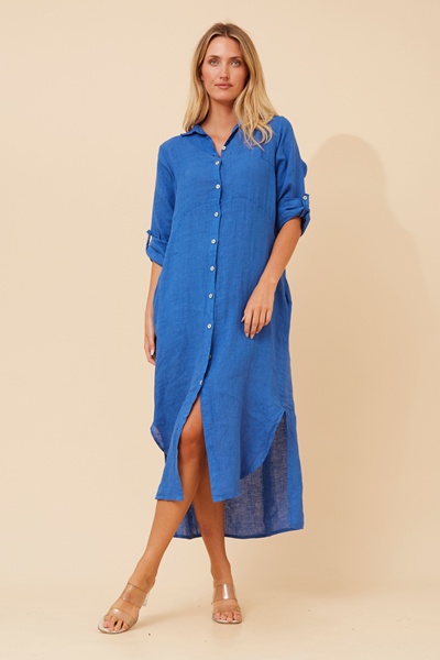 KIMMY LINEN SHIRT DRESS