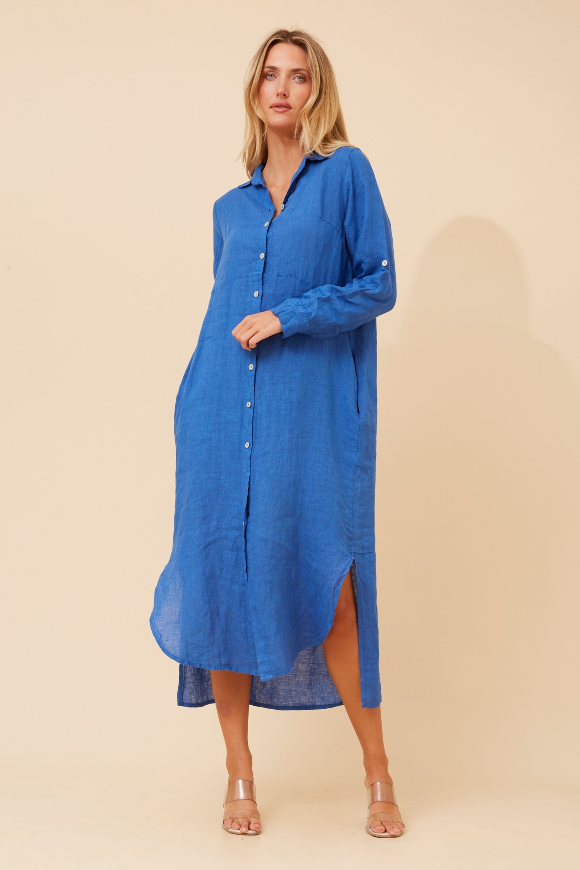 KIMMY LINEN SHIRT DRESS