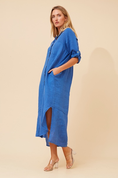 KIMMY LINEN SHIRT DRESS