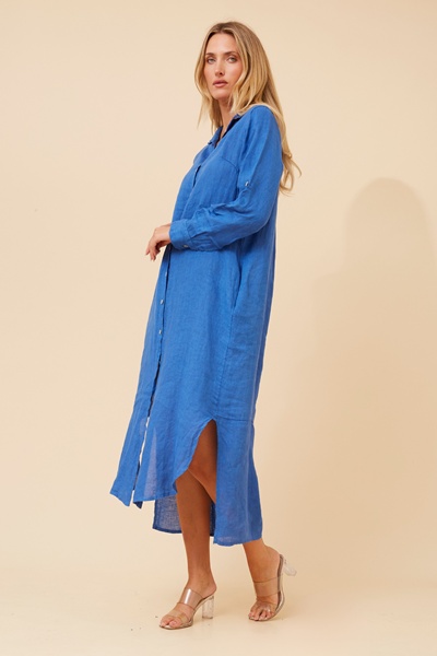 KIMMY LINEN SHIRT DRESS