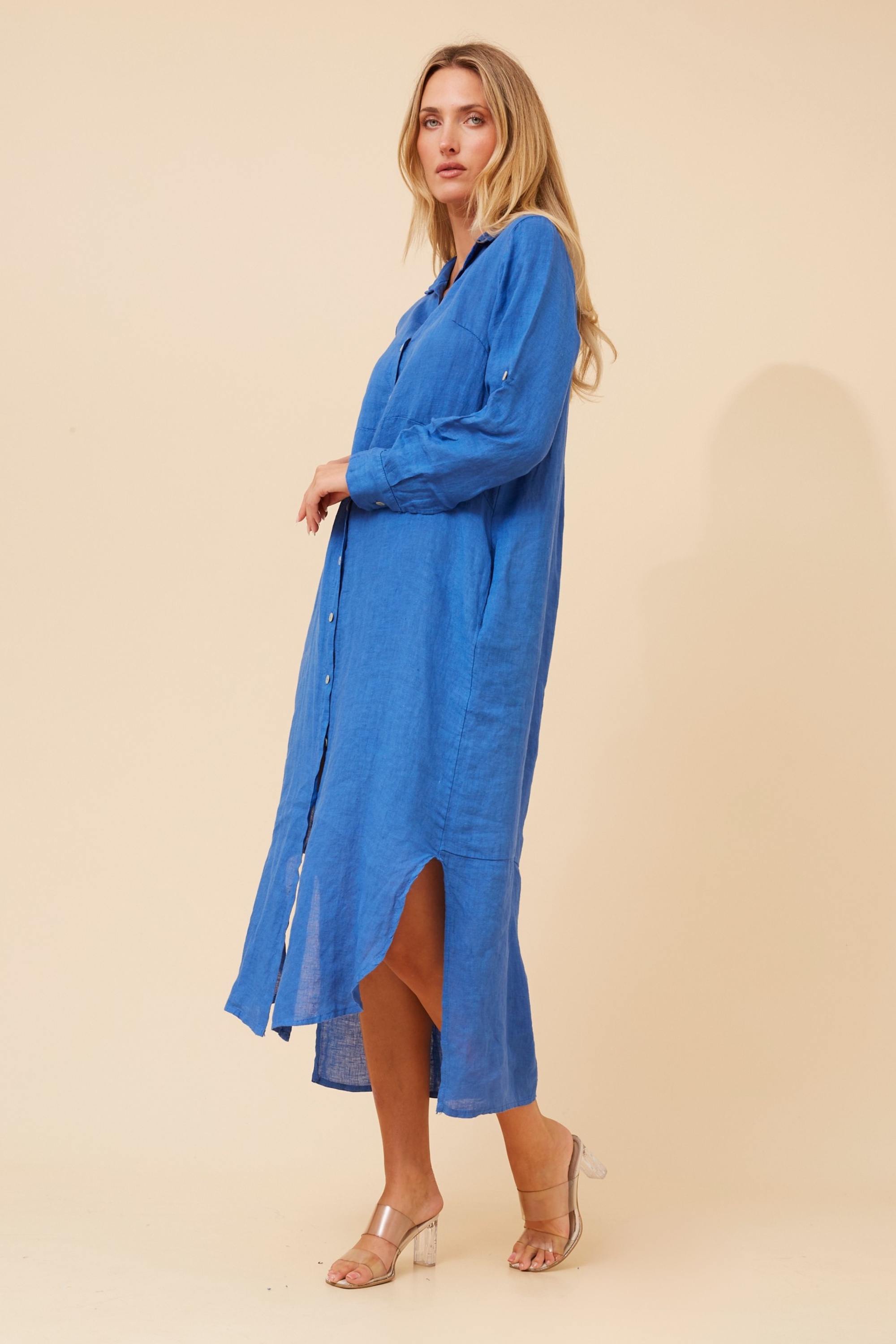 KIMMY LINEN SHIRT DRESS