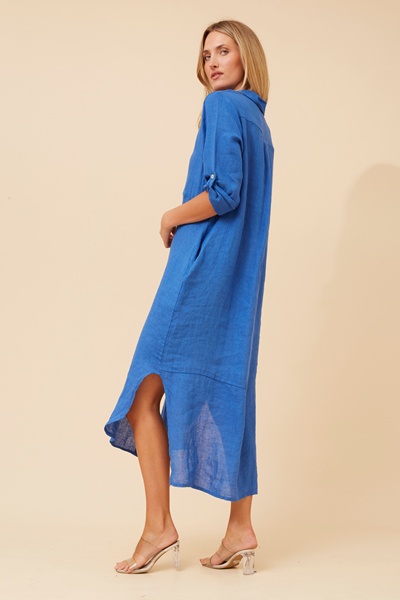 KIMMY LINEN SHIRT DRESS