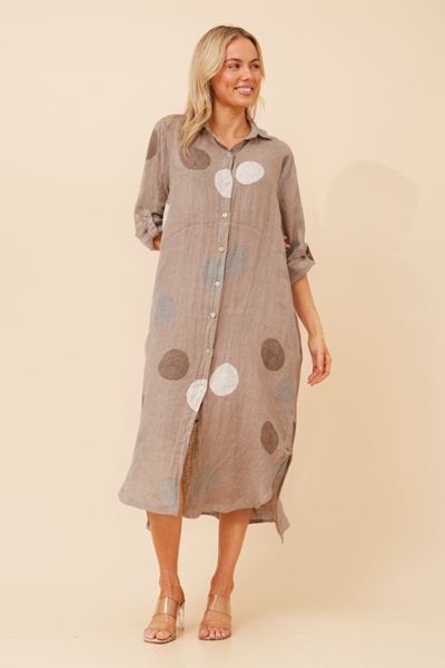 KIMMY POLKA DOT LINEN DRESS