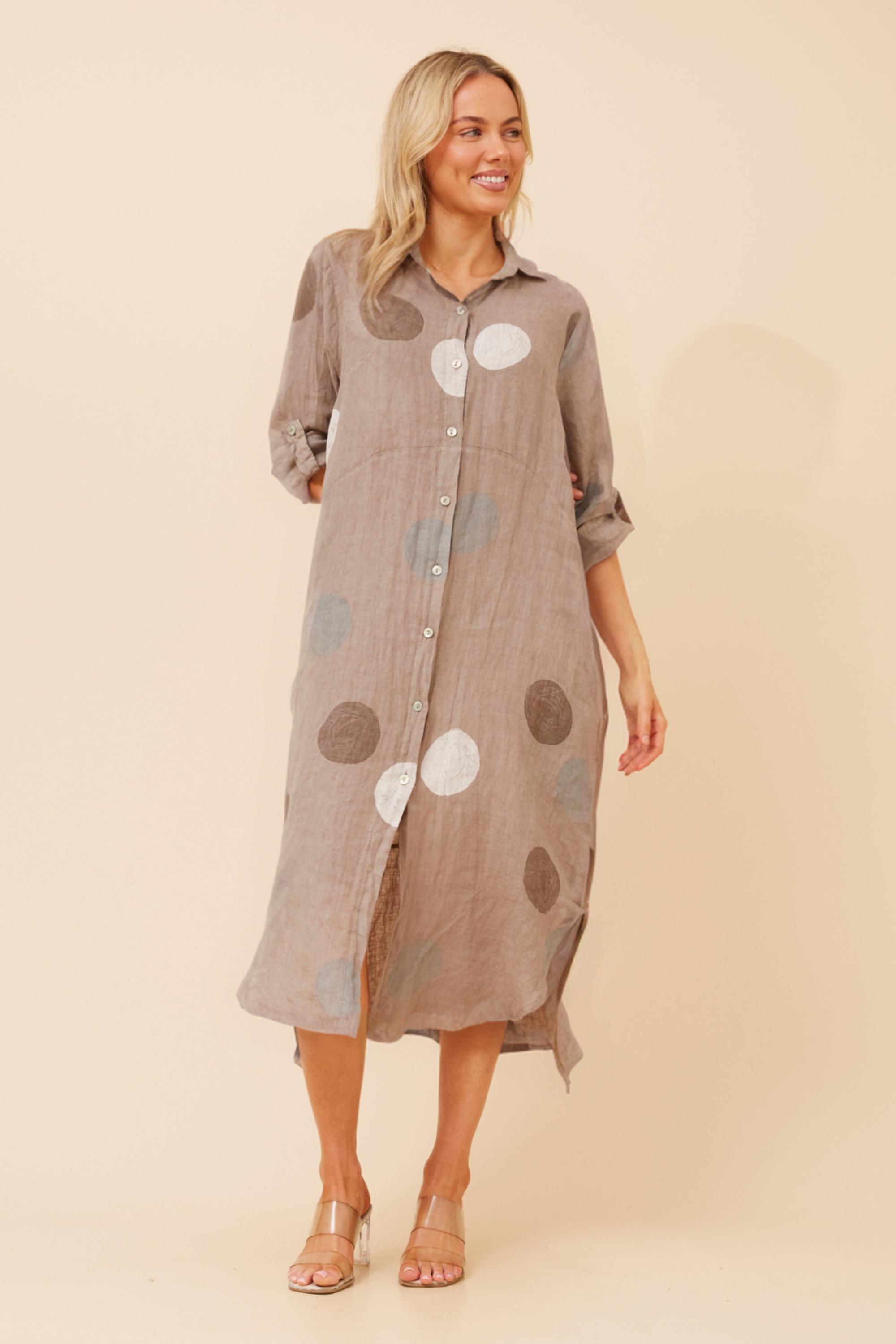 KIMMY POLKA DOT LINEN DRESS