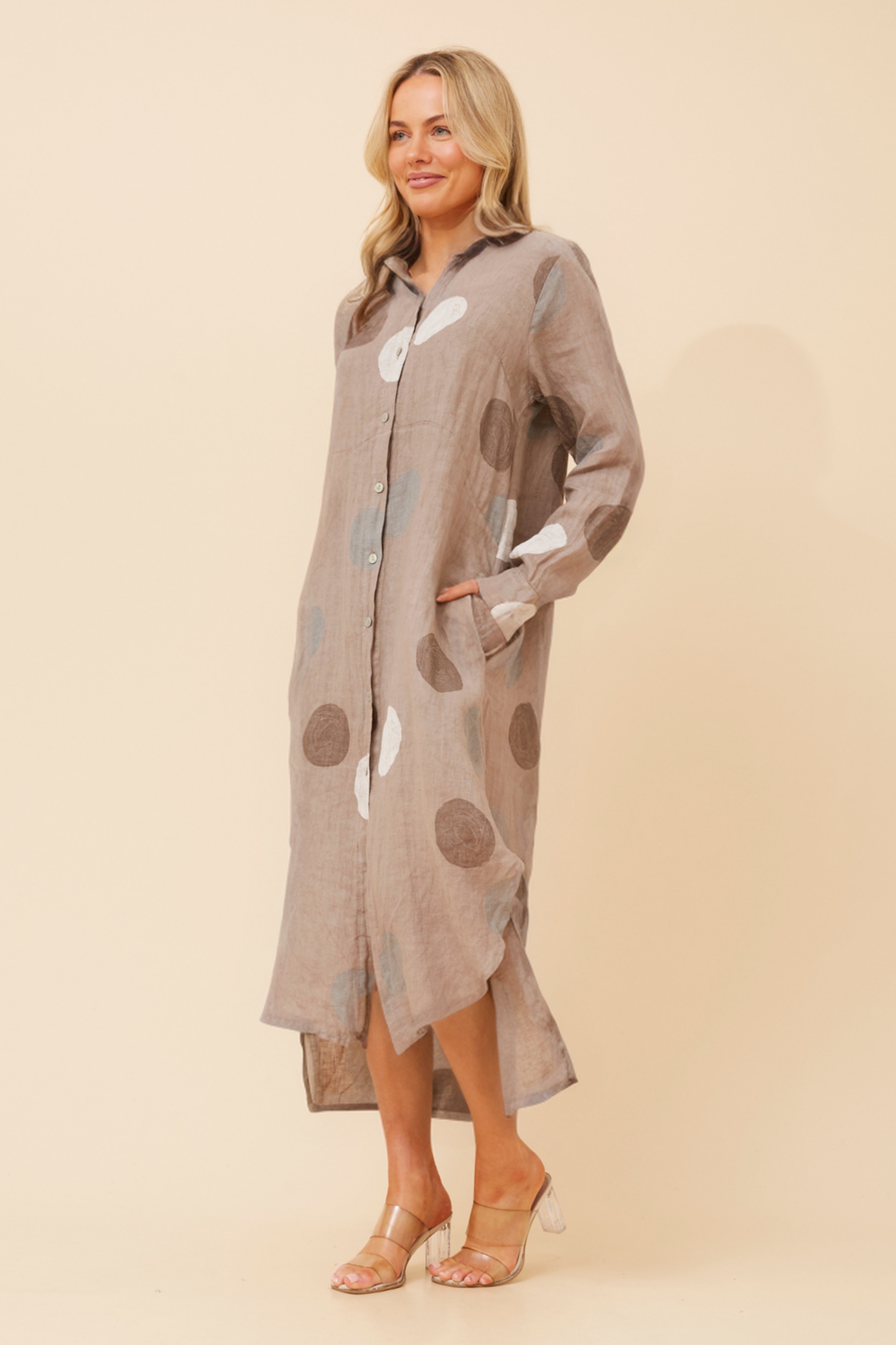 KIMMY POLKA DOT LINEN DRESS