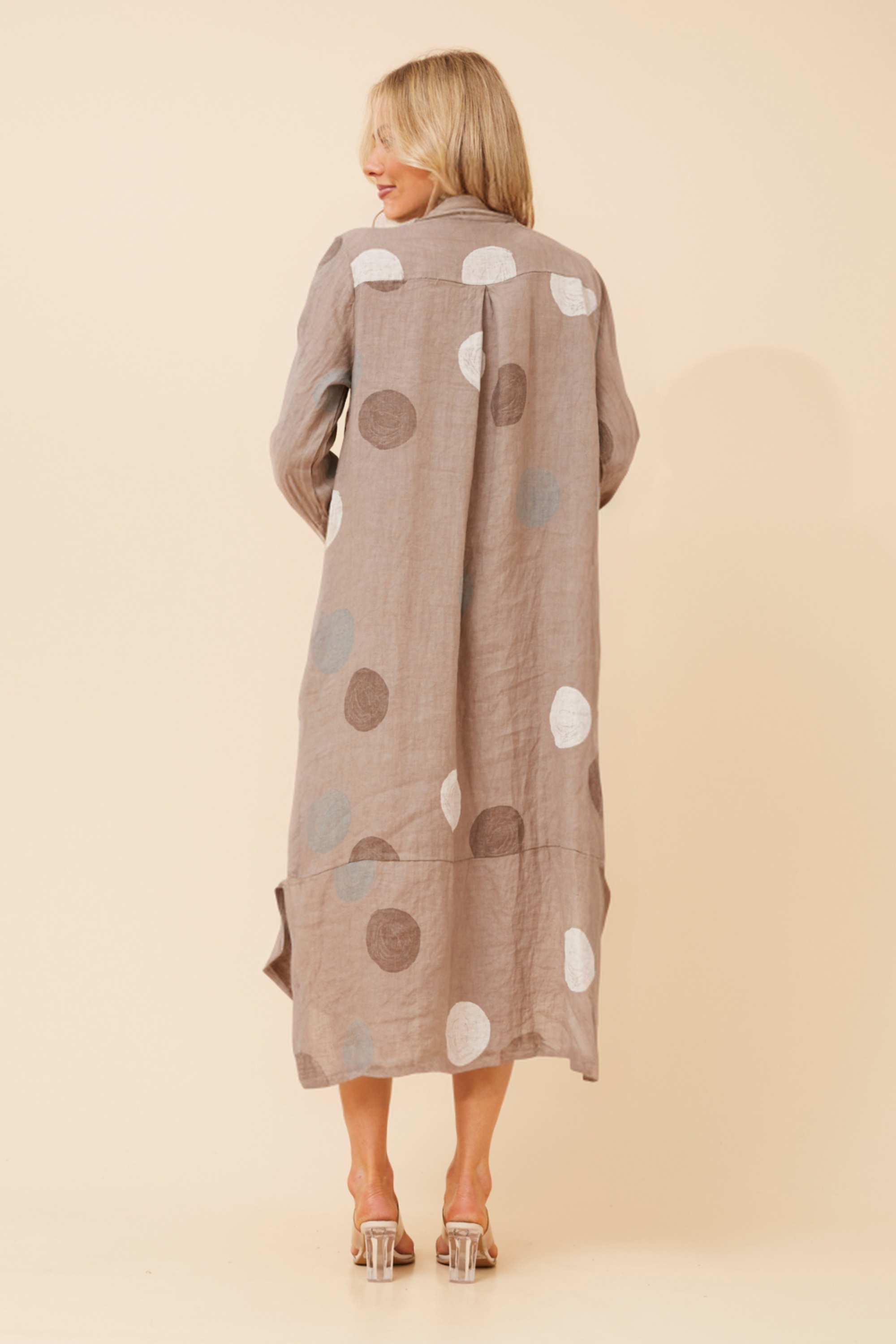 KIMMY POLKA DOT LINEN DRESS