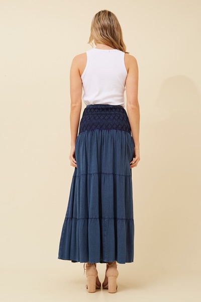 KINGLEY TIERED MAXI SKIRT