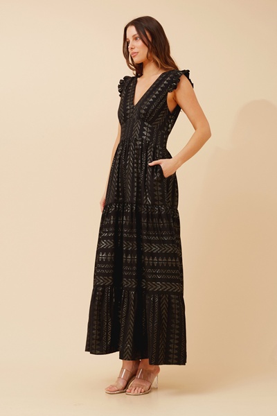 KIRAN JACQUARD MAXI DRESS