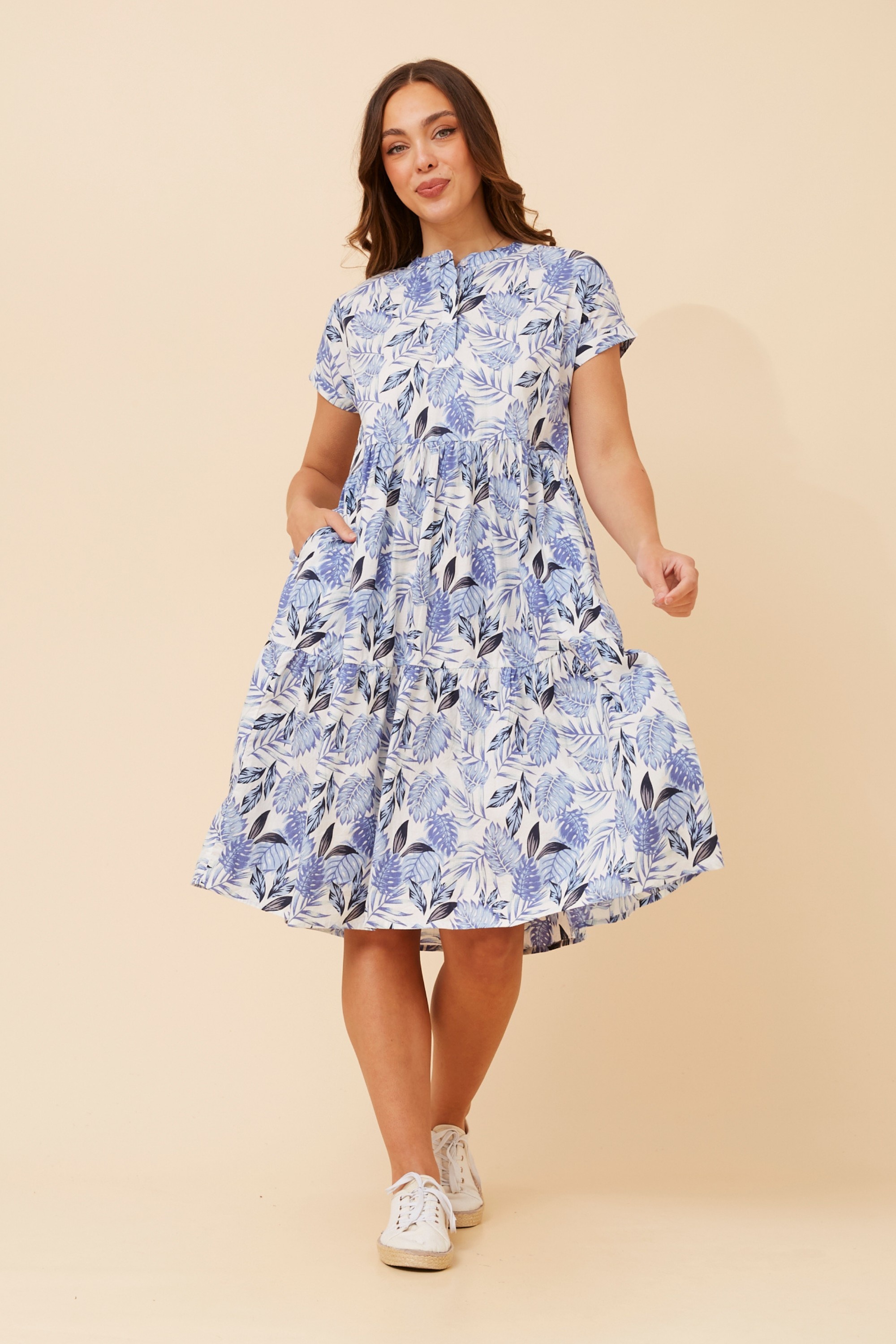 KIYANA LEAF PRINT DRESS