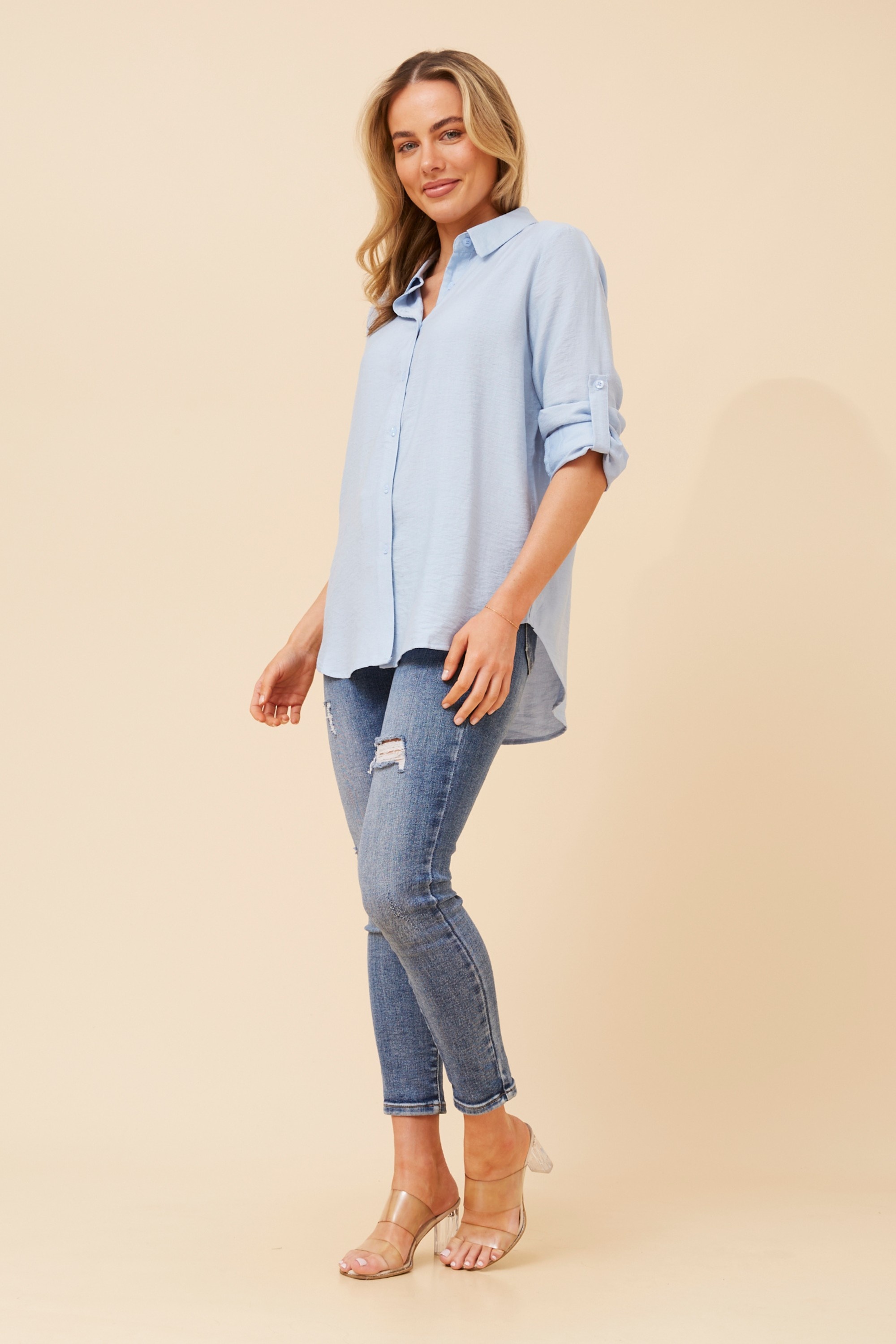 KLAUS CURVED HEM SHIRT