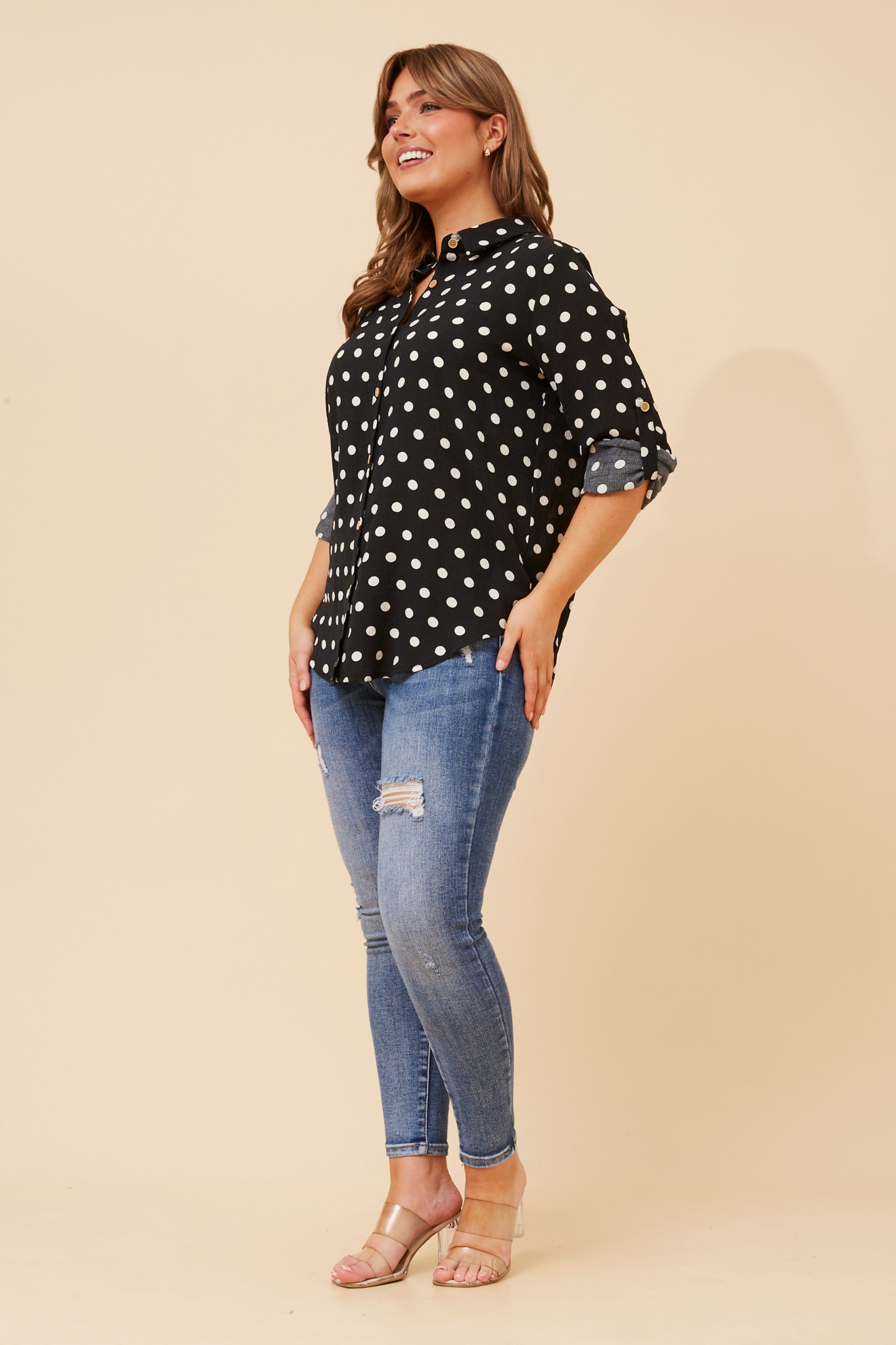 KLAUS POLKA DOT PRINT SHIRT