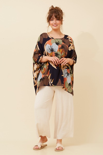 KLORA TROPICAL PRINT TOP