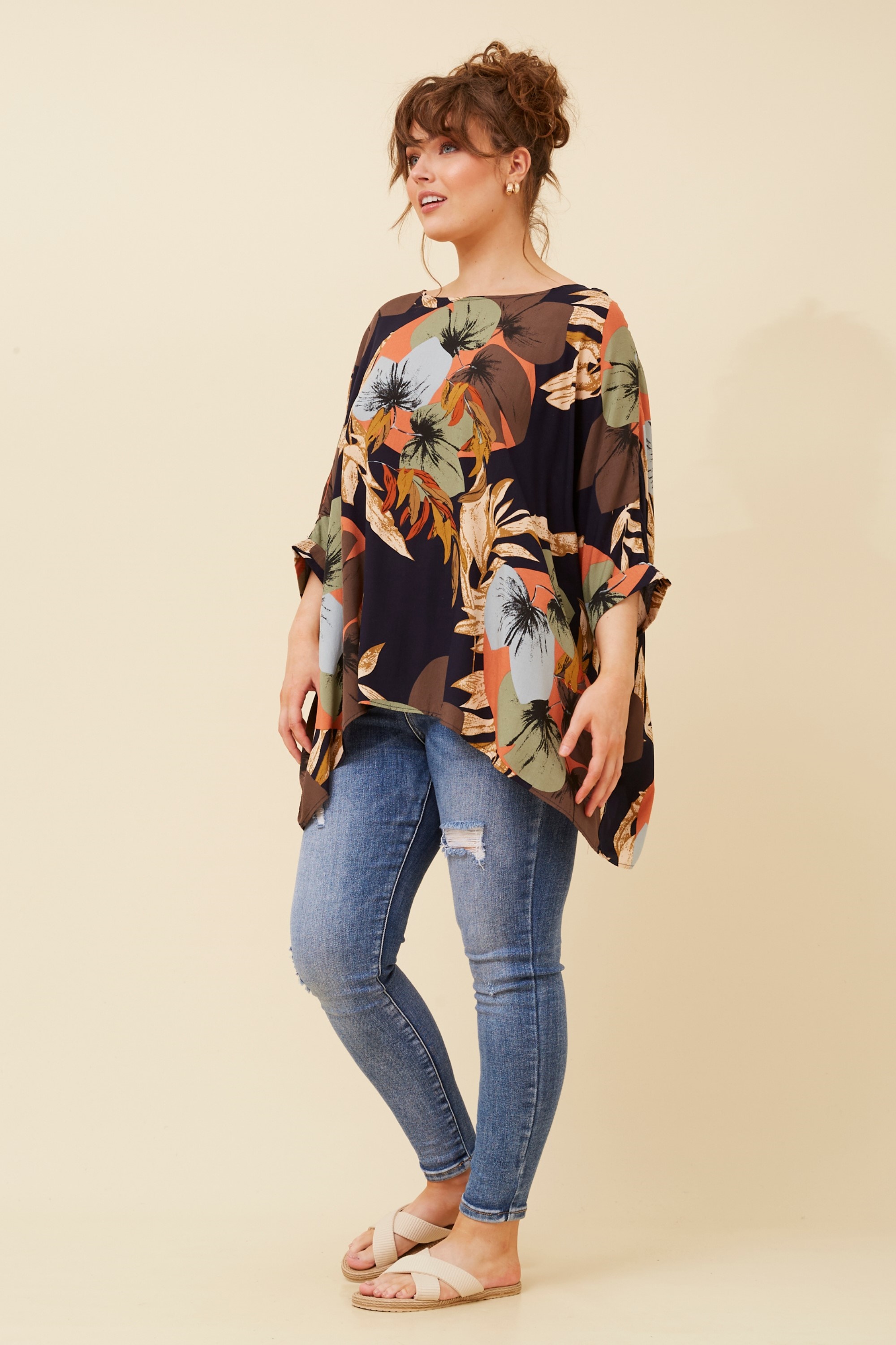 KLORA TROPICAL PRINT TOP