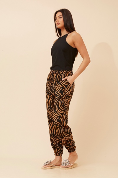 KNOXLEE ANIMAL PRINT JOGGER PANTS