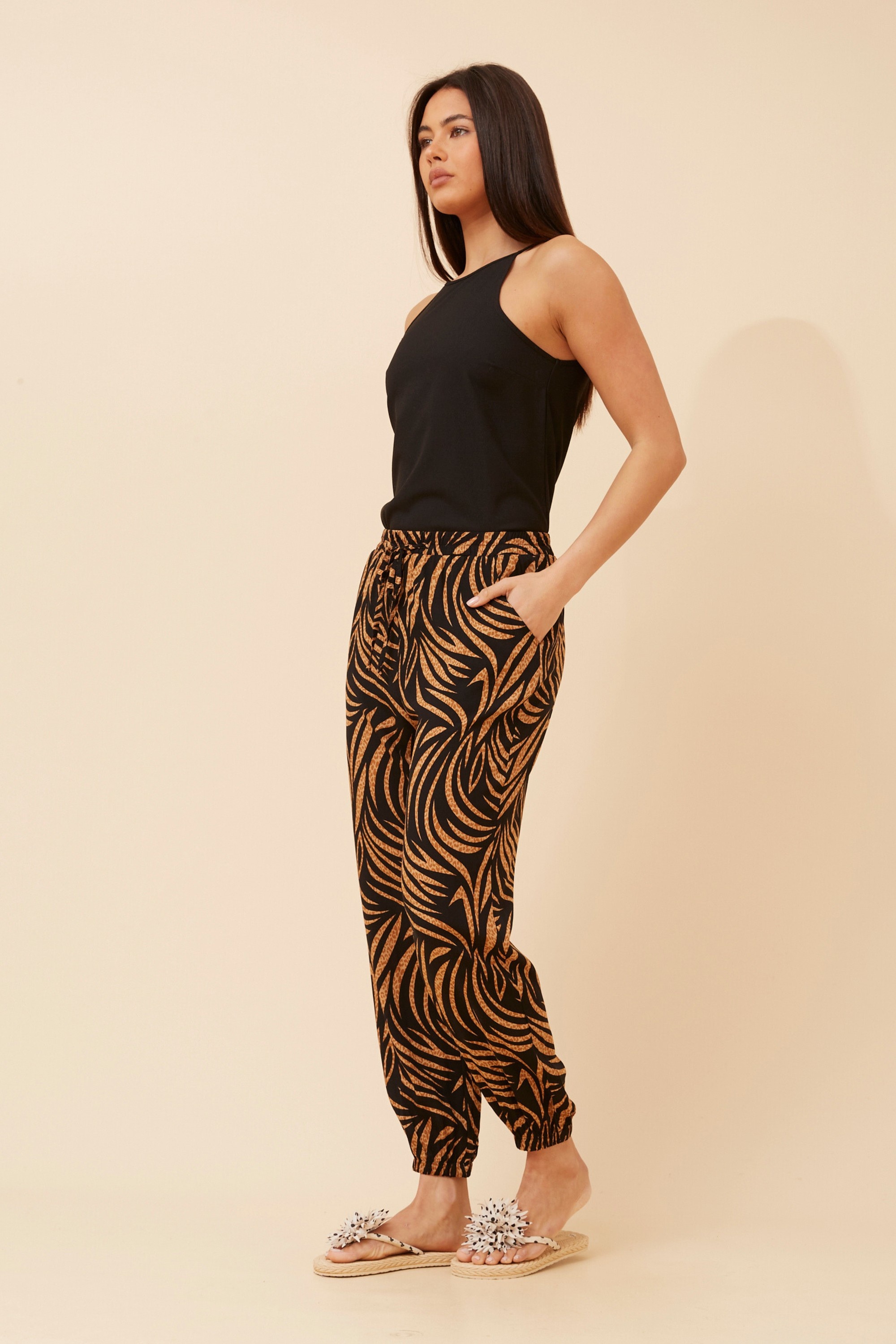 KNOXLEE ANIMAL PRINT JOGGER PANTS