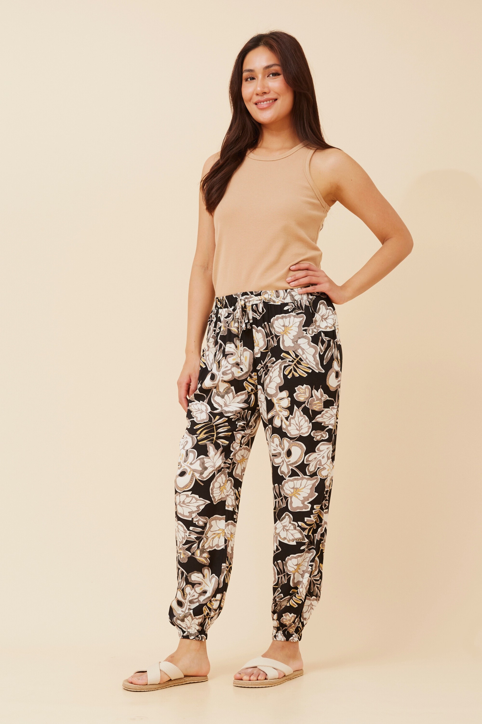 KNOXLEE ANIMAL PRINT JOGGER PANTS