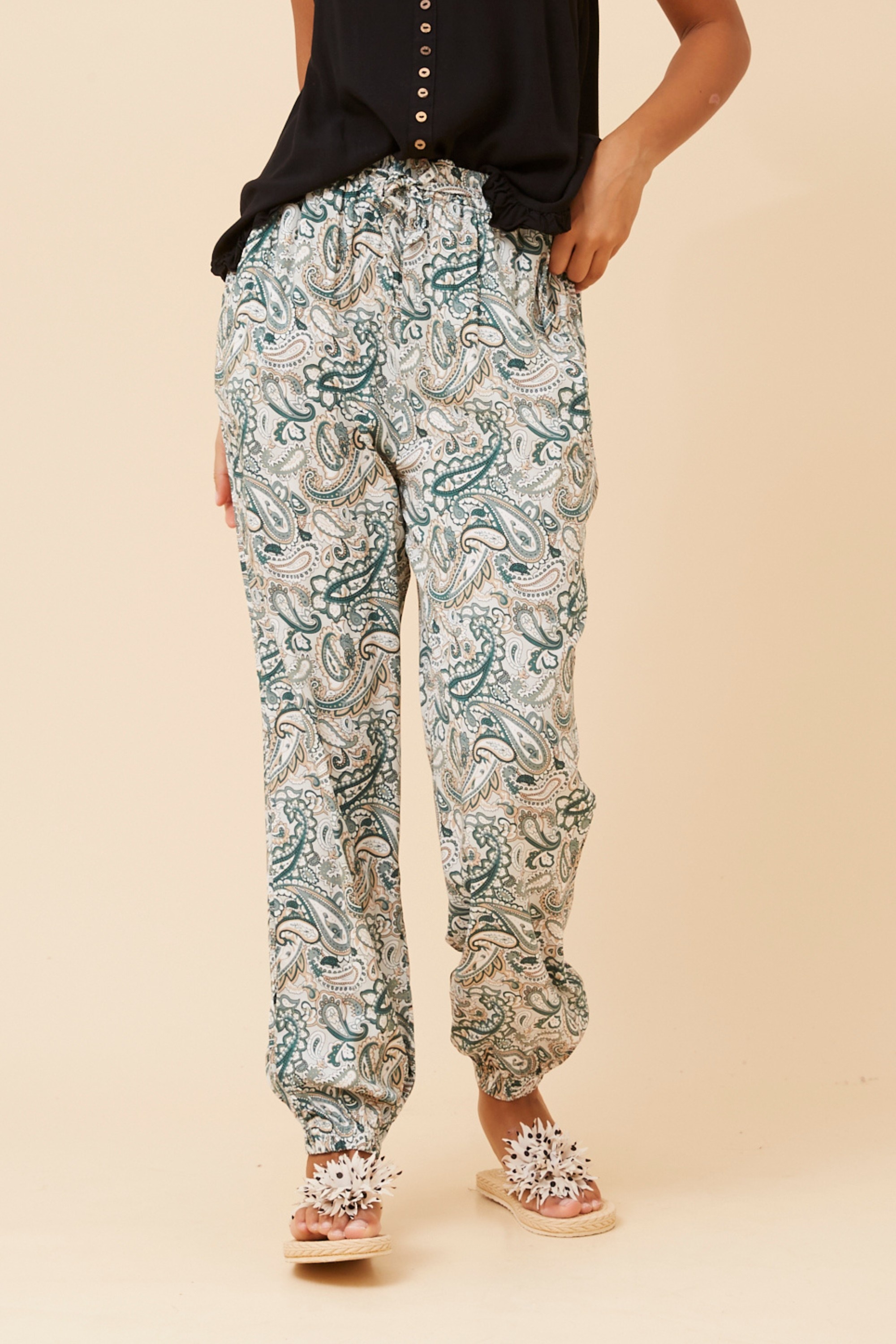 KNOXLEE PAISLEY PRINT JOGGER PANTS