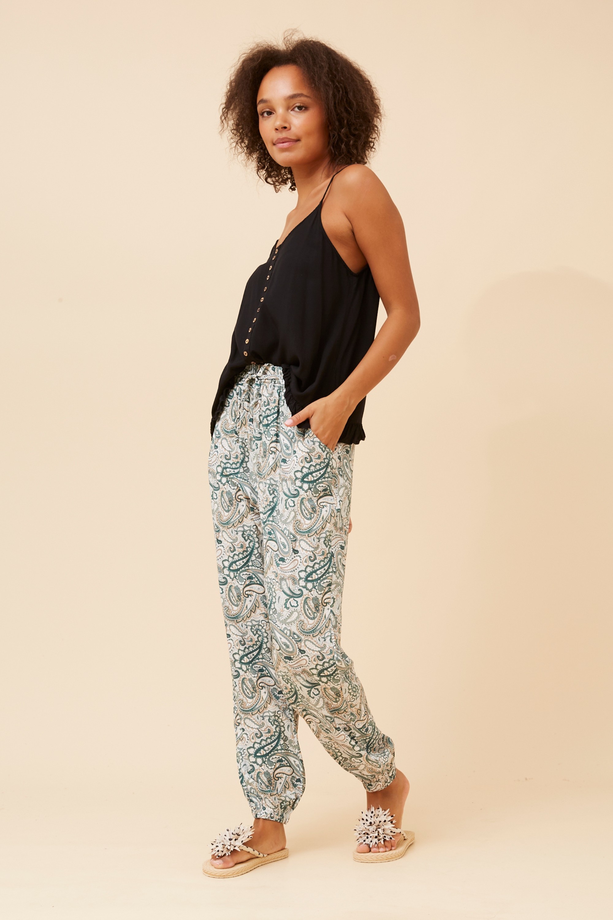 KNOXLEE PAISLEY PRINT JOGGER PANTS
