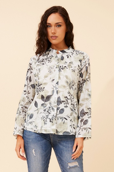 KRISTEL LEAF PRINT TOP