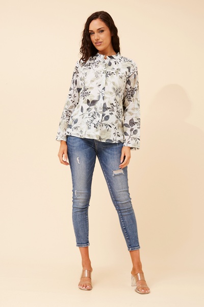 KRISTEL LEAF PRINT TOP