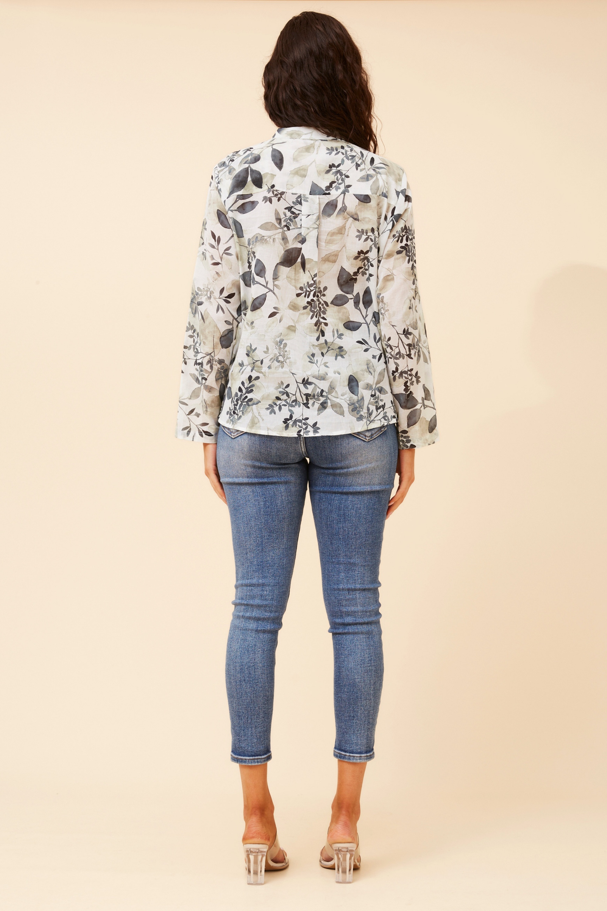 KRISTEL LEAF PRINT TOP