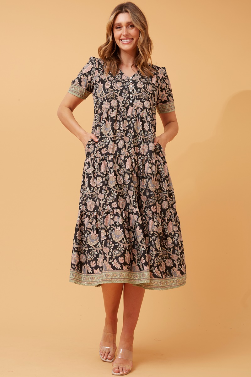 KYAH FLORAL BOHO MIDI DRESS KYAH FLORAL BOHO MIDI DRESS
