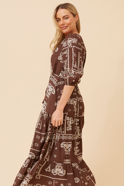 KYLENE BANDANA PRINT MAXI DRESS