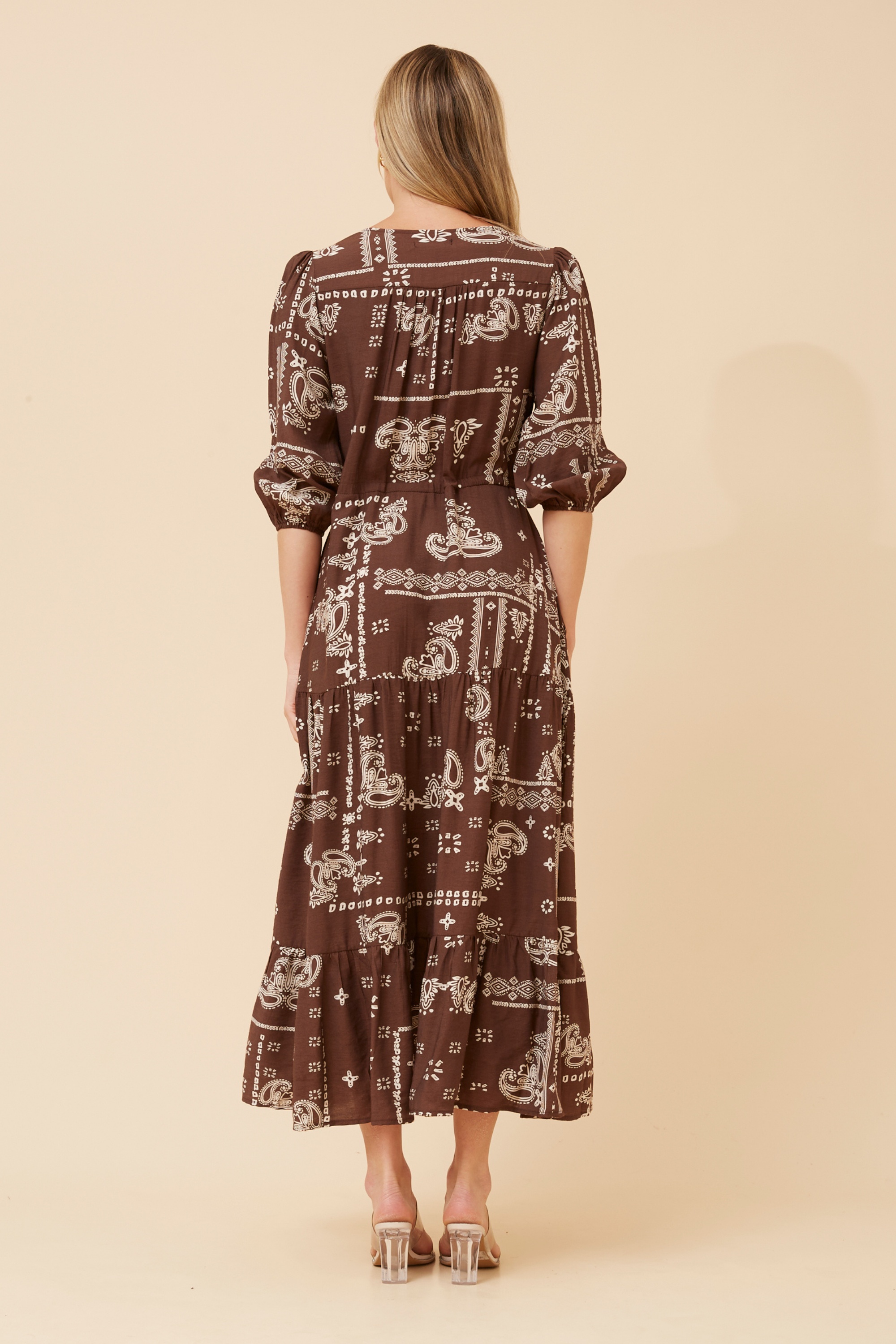 KYLENE BANDANA PRINT MAXI DRESS