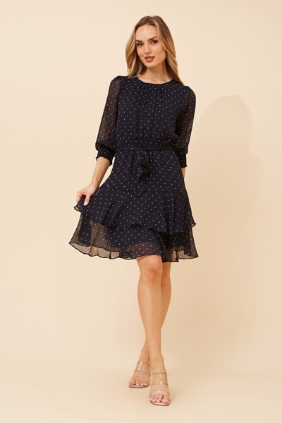 KYOMI POLKA DOT PRINT DRESS