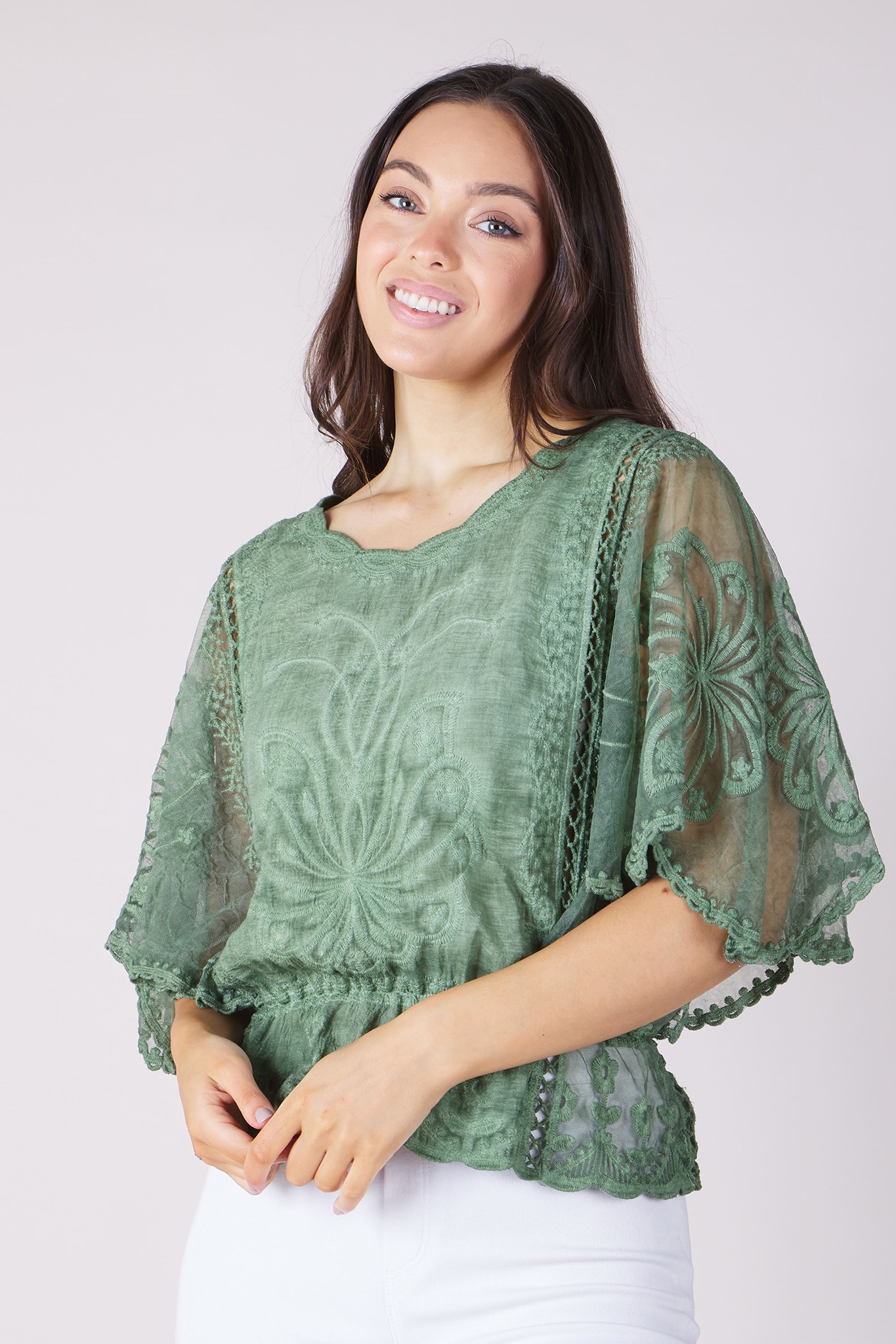 LACE AND EMBROIDERY BLOUSE