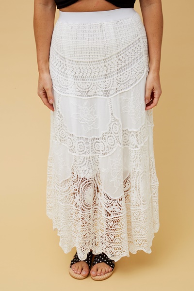 LACE DETAIL MAXI SKIRT