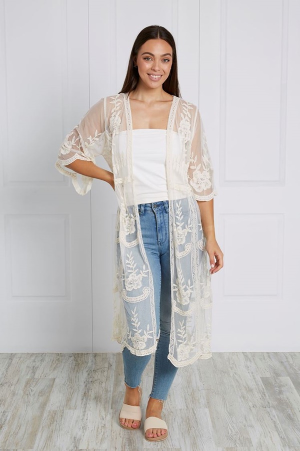 LACE EMBROIDERED CARDIGAN