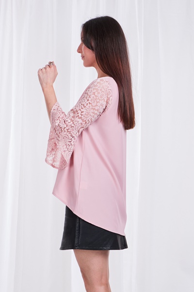 Lace flute sleeve blouse