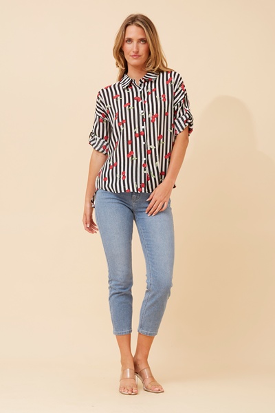 LAKEISHA CHERRY PRINT TOP