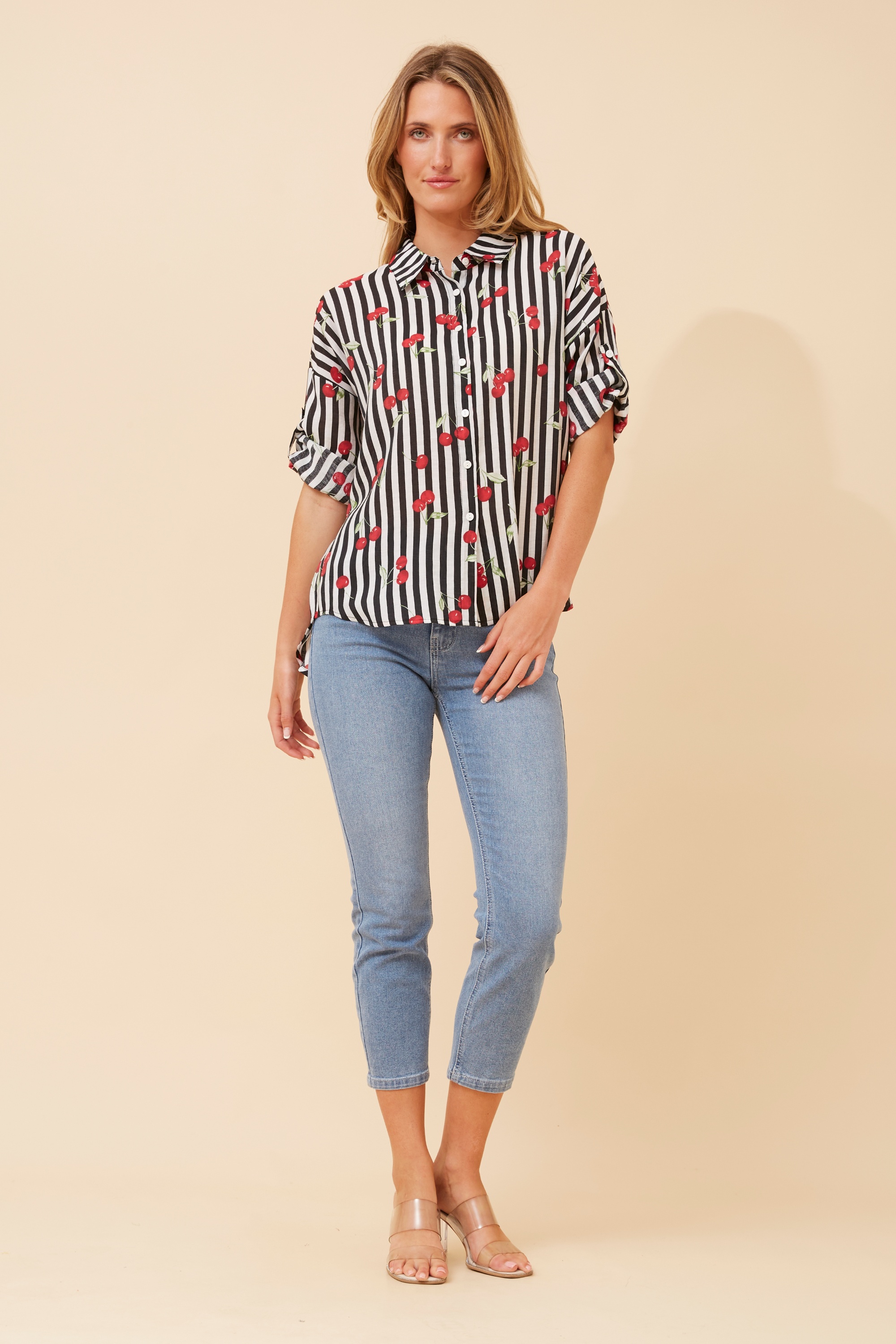 LAKEISHA CHERRY PRINT TOP