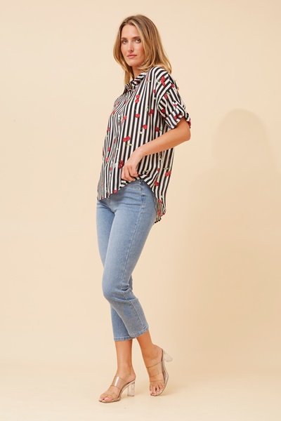 LAKEISHA CHERRY PRINT TOP