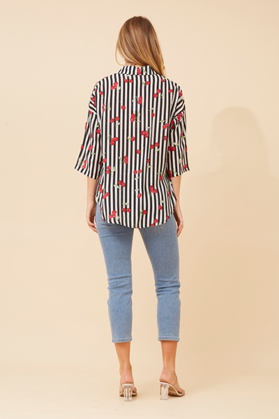 LAKEISHA CHERRY PRINT TOP