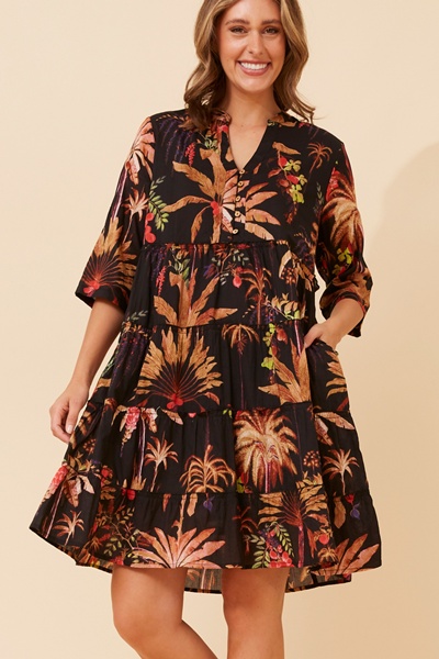 LAKSHMI LEAF PRINT DRESS