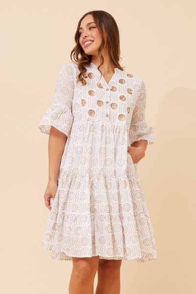 LALITA BEADWORK TIERED DRESS