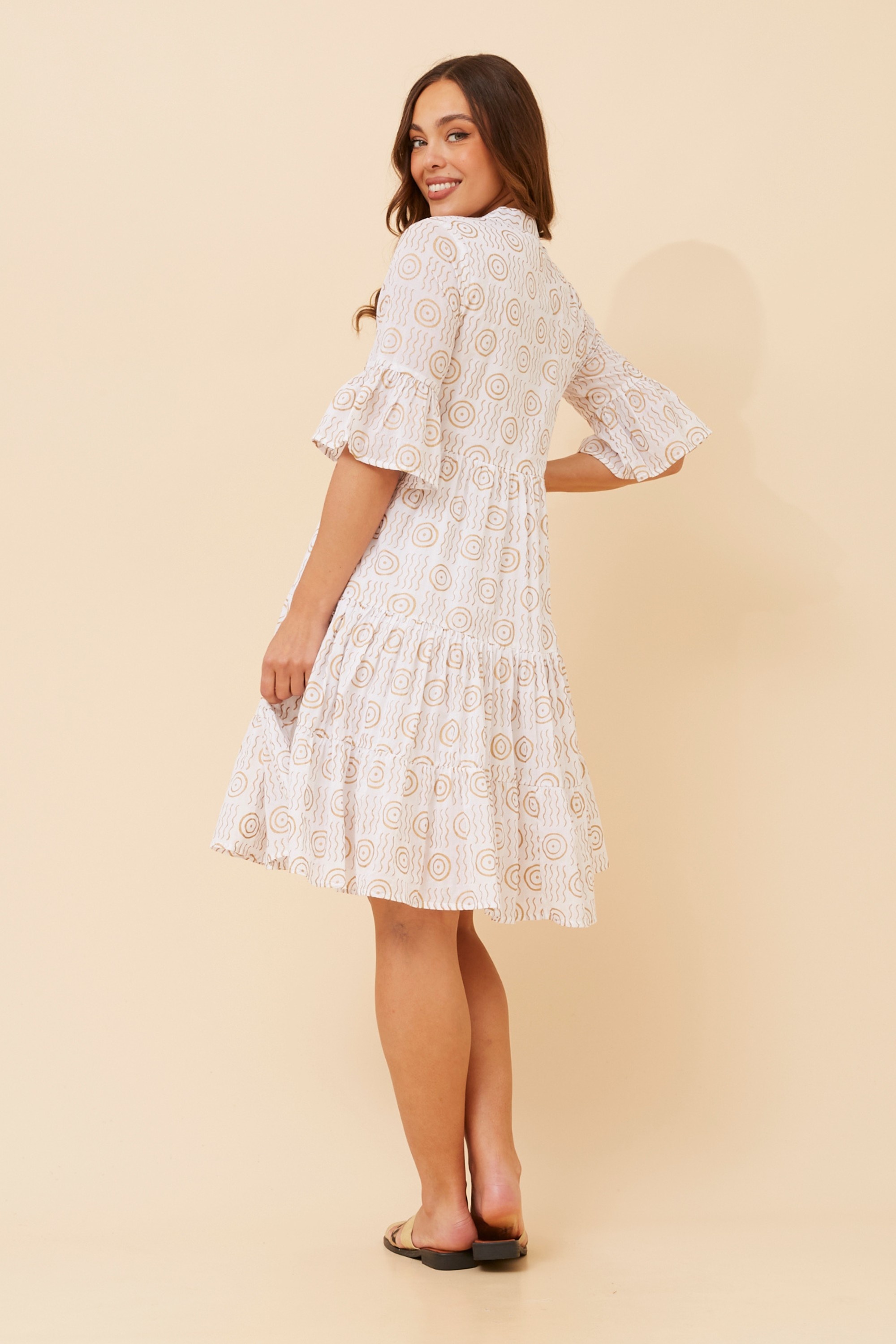 LALITA BEADWORK TIERED DRESS
