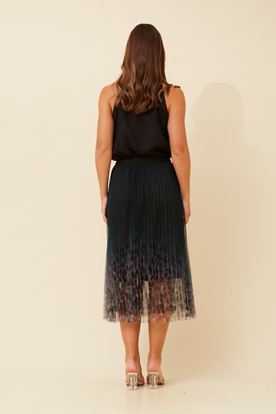 LANDON ANIMAL PRINT PLEATED SKIRT