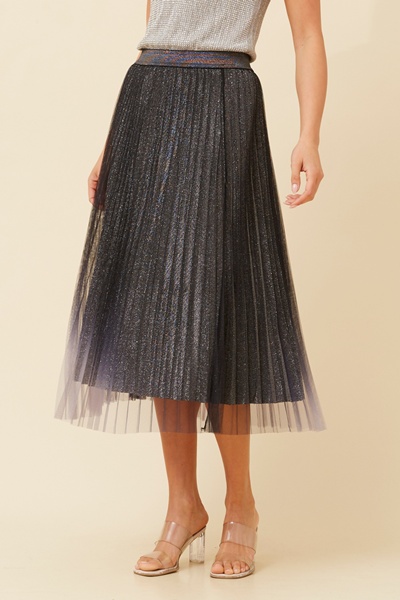 LANDON GLITTER PLEATED SKIRT