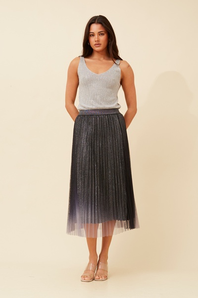 LANDON GLITTER PLEATED SKIRT