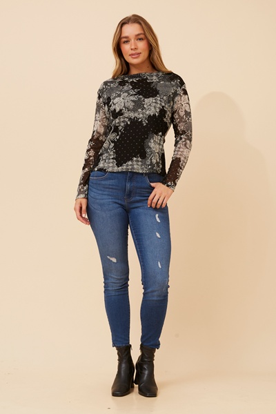 LARSEN ABSTRACT PRINT TOP