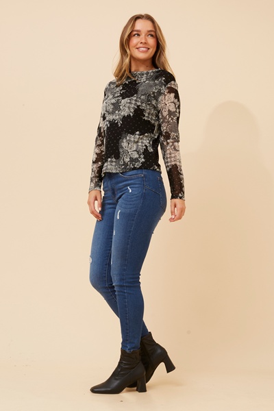 LARSEN ABSTRACT PRINT TOP