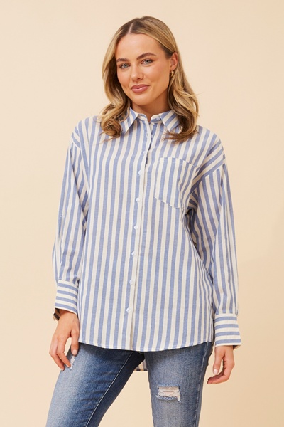 LAURETTA STRIPE PRINT SHIRT