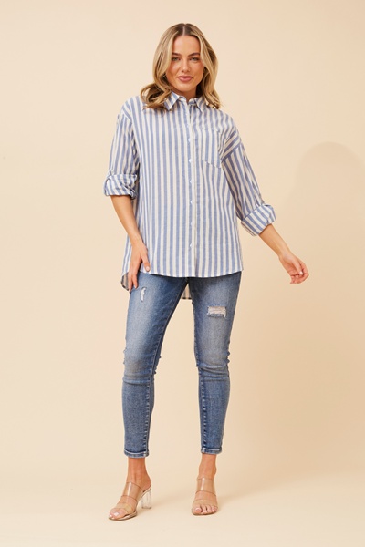 LAURETTA STRIPE PRINT SHIRT